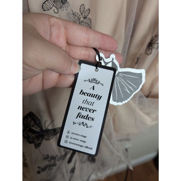 NWT Retro Stage 1950's Style Butterfly Patchwork Dress - Picture 8 of 11